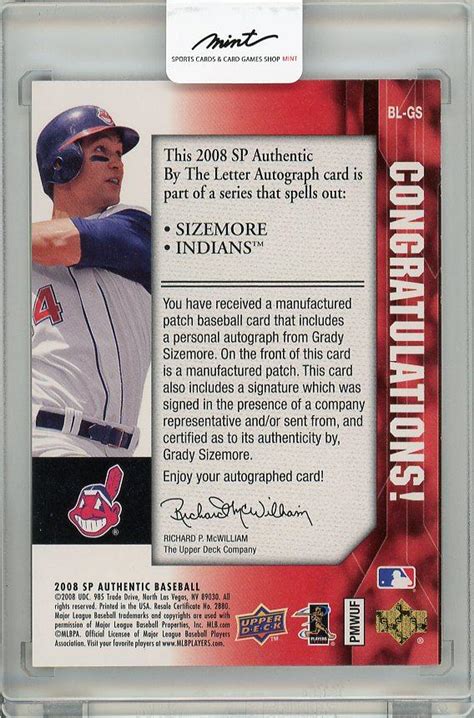 ミントモール MINT 梅田店 白欠けあり2008 UPPER DECK SP Authentic Grady Sizemore