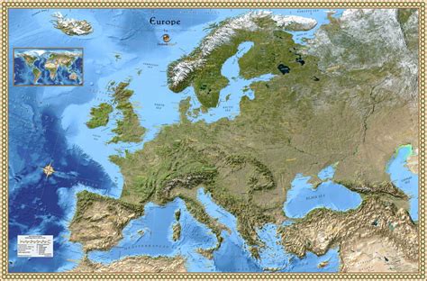 Large Detailed Satellite Map Of Europe Europe Maps Land Maps Of - IMAGESEE