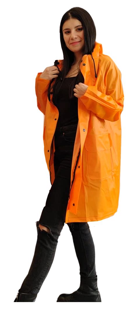 Gabardina Unisex Impermeable Naranja Vibrante As Fabricamos El Mundo