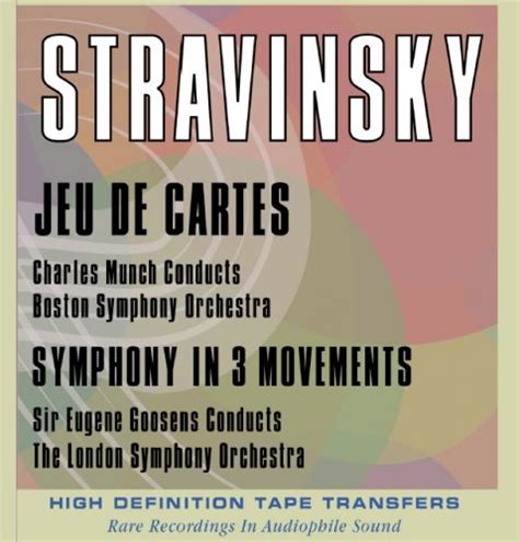 Eugene Goossens Charles Munch Stravinsky Jeu De Cartes Symphony In