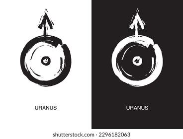 Poster Uranus Astrological Symbol Two Color Stock Vector Royalty Free