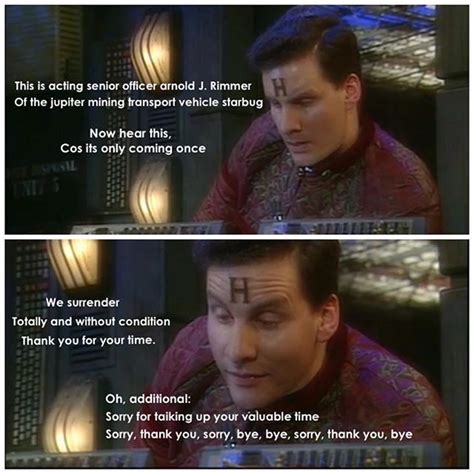 How To Surrender By Arnold Judas Rimmer Red Dwarf Red Dwarf Sci Fi