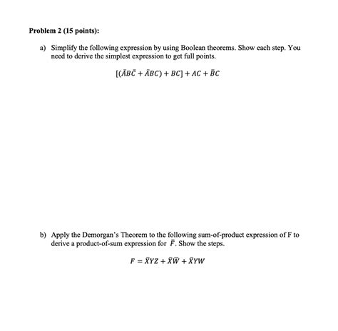 Solved Problem 2 15 ﻿pointsa ﻿simplify The Following