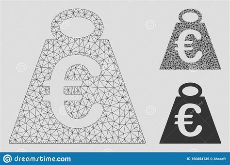 Euro Weight Standard Vector Mesh D Model And Triangle Mosaic Icon