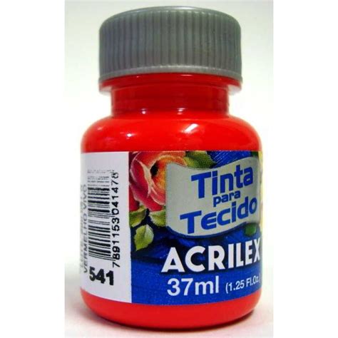 Tinta Para Tecido 37ml Fosca 541 Vermelho Vivo Acrilex Submarino