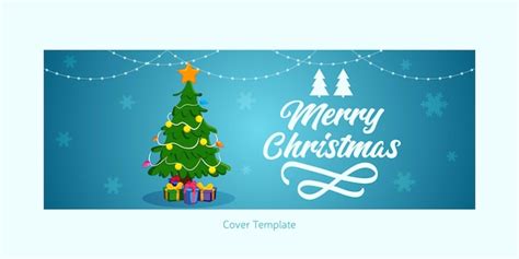 Premium Vector | Merry christmas cover page template