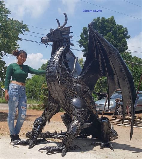 Dragon Statuesculpture Life Size Metal Animal Art Dragon Sculpture