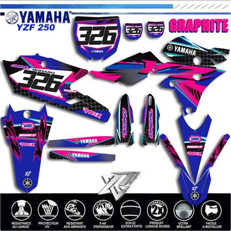 KIT DECO YAMAHA GRAPHITE YZF250 YZF450 De 2014 2018 Decografix Couleur