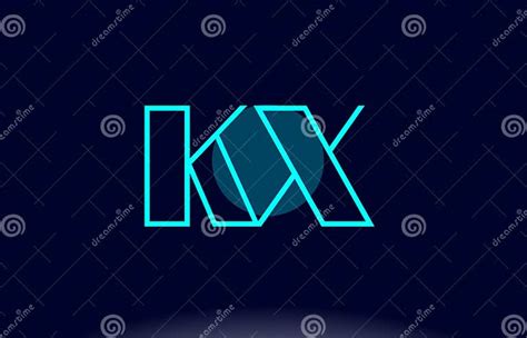 Línea Azul Vecto Del Kx K X De La Plantilla Del Icono Del Logotipo De La Letra Del Alfabeto Del