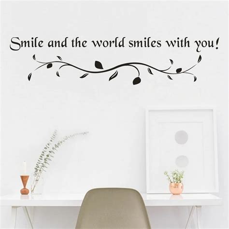 Hot Smile And The World Smiles With You Removable Art Vinyl Mural Home