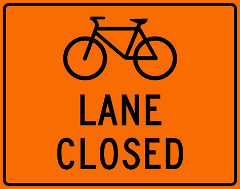 Tc Bicycle Lane Closed Sign Traffic Depot Signs Safety