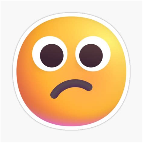 "Puzzled face emoji - large" Sticker for Sale by abroadDesigns | Redbubble