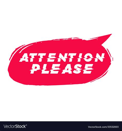 Attention Please Badge With Megaphone Icon Flat Vector Image