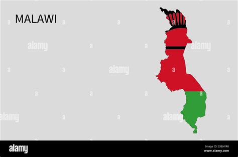 Malawi flag map, official color with proportion, fully Editable ...