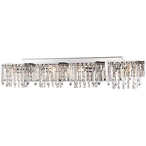 Possini Euro Hanging Crystal 33 3 4 Wide Chrome Led Bath Light U5027 Lamps Plus