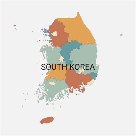 Premium Vector South Korea Vector Map With Administrative Divisions