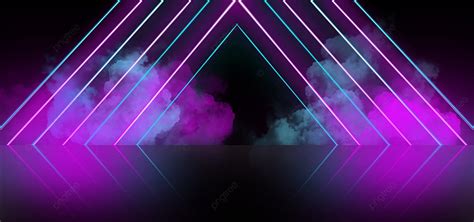 Futuristic Sci Fi Abstract Blue And Purple Triangle Neon Light