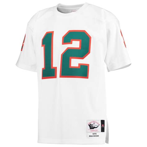 Mens Miami Dolphins Bob Griese Mitchell And Ness White 1972 Throwback