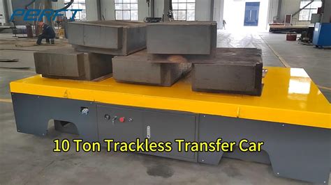 Ton Trackless Transfer Car With Polyurethane Wheels Youtube