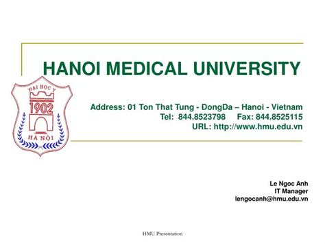 PPT - HANOI MEDICAL UNIVERSITY PowerPoint Presentation, free download ...