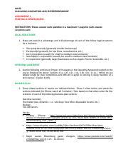 Managing Innovation And Entrepreneurship Assignment Docx Iauss