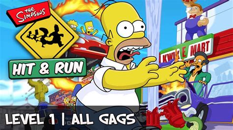 The Simpsons Hit And Run Level All Gags Collectible Guide Youtube