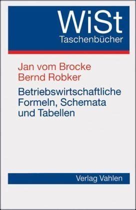 9783800625437 Betriebswirtschaftliche Formeln Schemata Und Tabellen