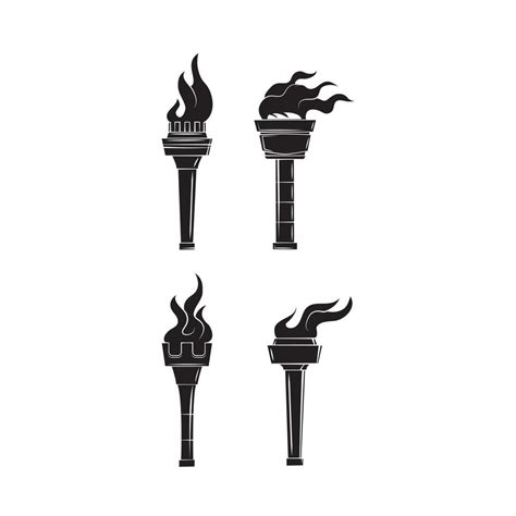 Torch black symbol set collection 20122713 Vector Art at Vecteezy