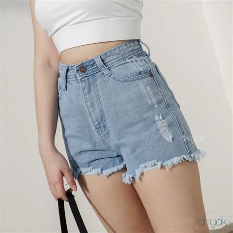 Jual DISYAK Hotpants Jeans Celana Pendek Wanita Non Stretch Ripped