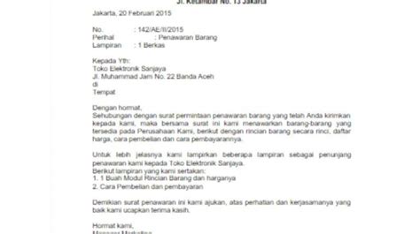 7 Contoh Surat Niaga Beserta Penjelasannya