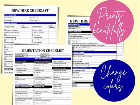 Onboarding Checklist Templates New Hire Employee Checklists Etsy