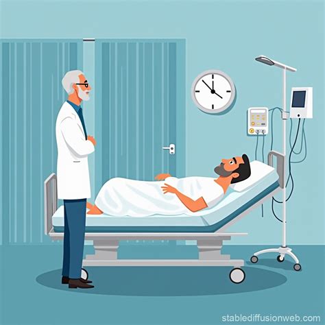 Cartoon ICU Scene with Doctor | Stable Diffusion Online