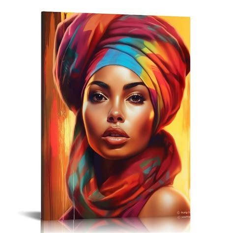 Jeuxus Black Wall Art Abstract African American Woman Poster Afro Girl