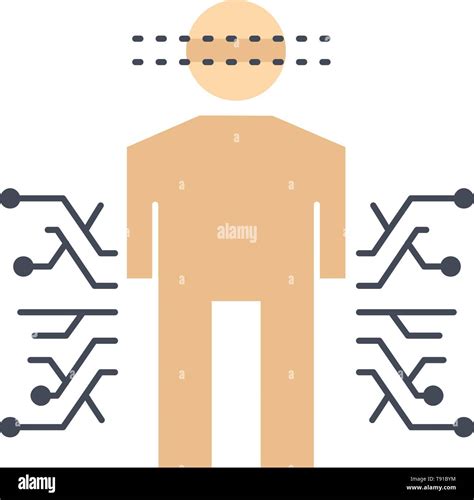 Sensor Cuerpo Datos Humano La Ciencia Del Color Plano Vector Icono