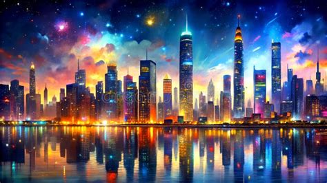 The Symphony Of The City Lights A Captivating Depiction Of A Nighttime