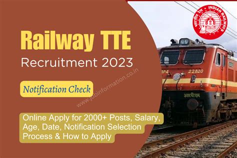 Railway Tte Recruitment Online Apply For Posts Salary Age