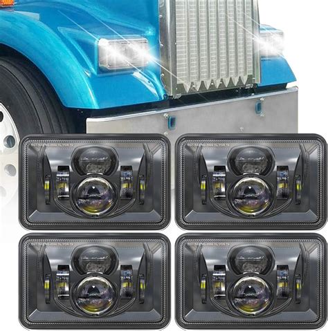 Amazon XPCTD 4x6 Inch LED Headlights 4 PCS 60W 14400LM DOT