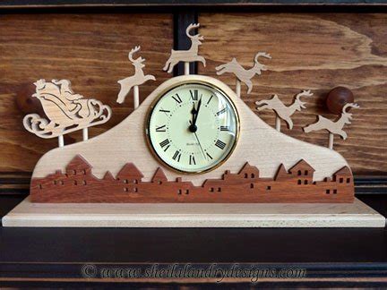 Sleigh & Reindeer Mantle Clock - Sheila Landry Designs