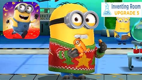 Minion Rush Holiday Sweater Costume Rare Minion Inventing Room Android