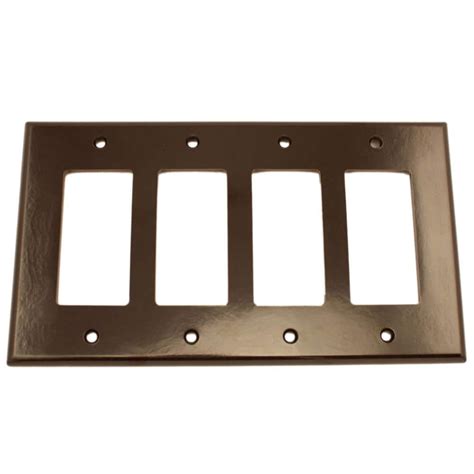 Leviton 4 Gang Decora Midway Wall Plate Brown 80612 The Home Depot