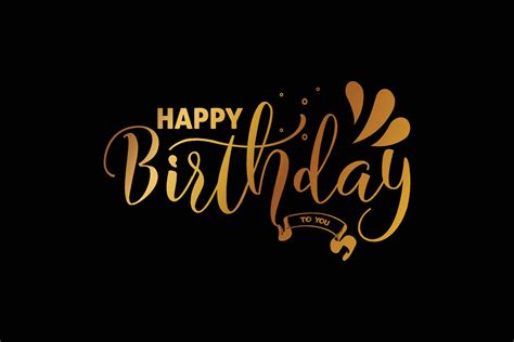 Happy Birthday Hand Drawn Lettering Design Template 24534226 Vector