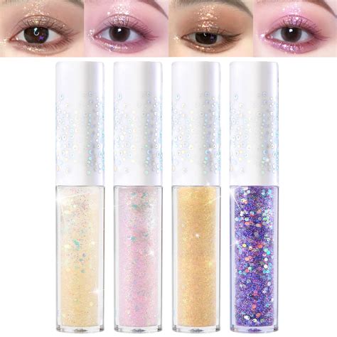 Erinde Liquid Glitter Eyeshadow Set 4PCS Pigmented Long Lasting