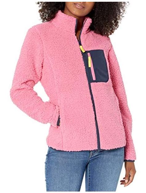 Buy Amazon Essentials Women S Sherpa Long Sleeve Mock Neck Full Zip