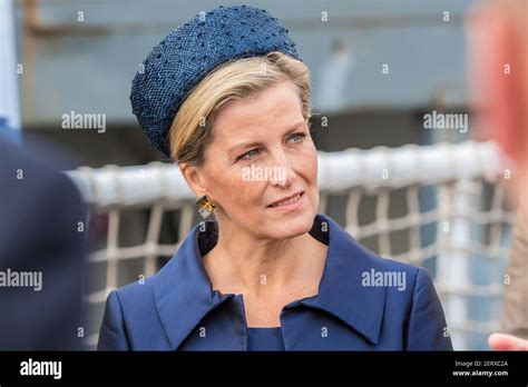 Sophie Countess Of Wessex During A Visit To Hms Belfast And Hms Zeeland And A Marine