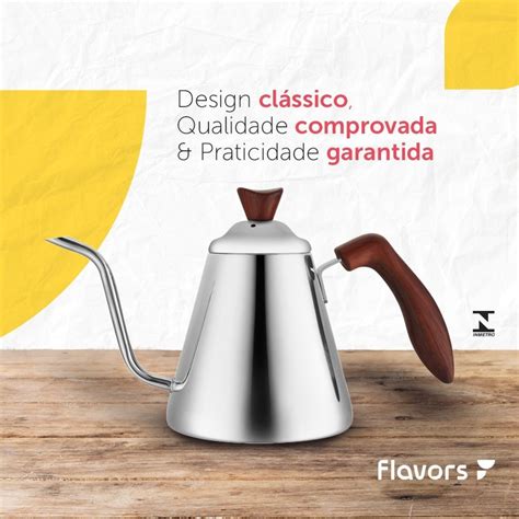 Chaleira Bico de ganso Bell em Aço Inox Profissional Flavors Pro 700ml