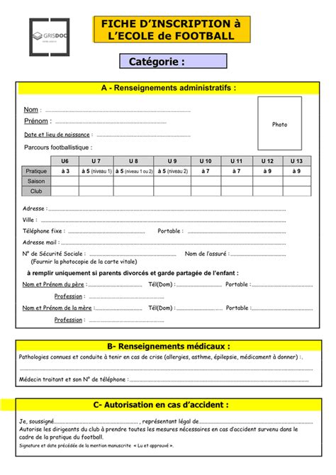 Fiche d inscription téléchargement gratuit documents PDF Word et Excel