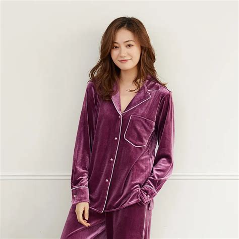 Autumn Winter Warm Thicken Velvet Pajamas Set Women Sleepwear