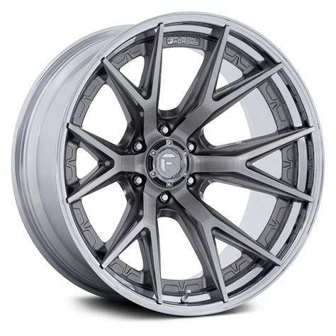 Fuel Fusion Forged Fc Catalyst Wheels Platinum With Chrome Lip Rims