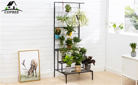 Copree Metal Tier Hanging Plant Stand Planter Shelves Flower Pot