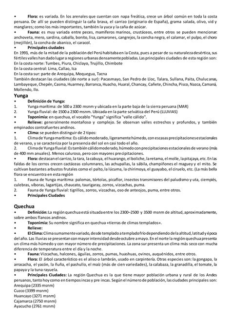 Regiones geográficas tradicionales del perú PDF